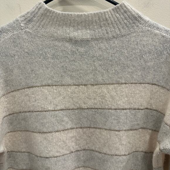 Rails Mist Ivory Glitter Stripe Ellise Sweater Cashmere Silk‎ Blend XS Luxe Cozy - Picture 6 of 9